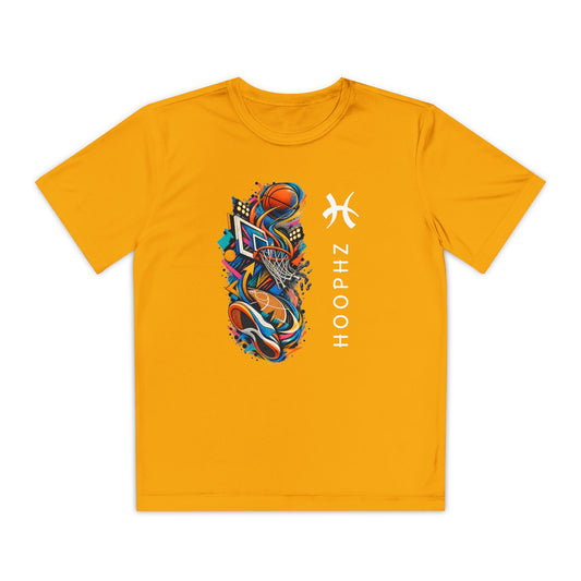Youth Basketball Tee β Colorful Hoops Graphic βHOOPHZβ
