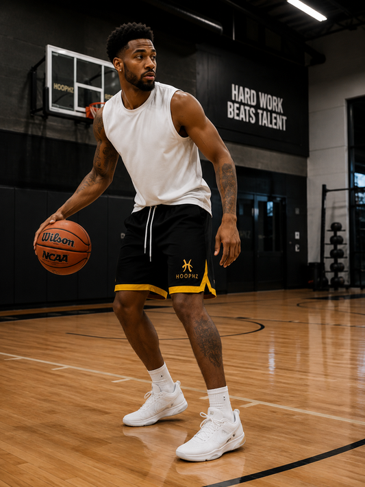 HOOPHZ Signature Black & Gold Basketball Shorts