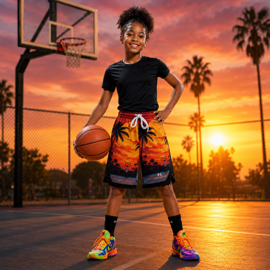 SUNSET COURT Youth Basketball Shorts