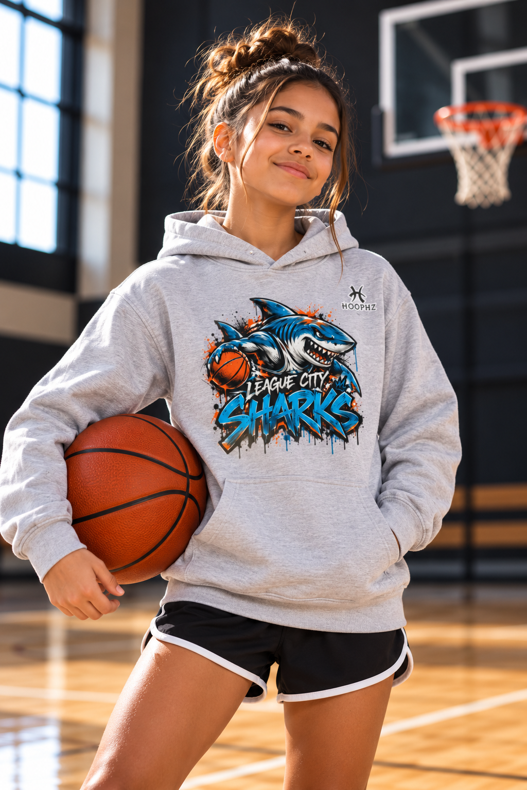 League City Sharks Youth Basketball Hoodie – Shark Attack
