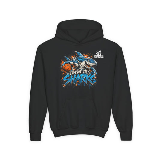 League City Sharks Youth Basketball Hoodie – Shark Attack