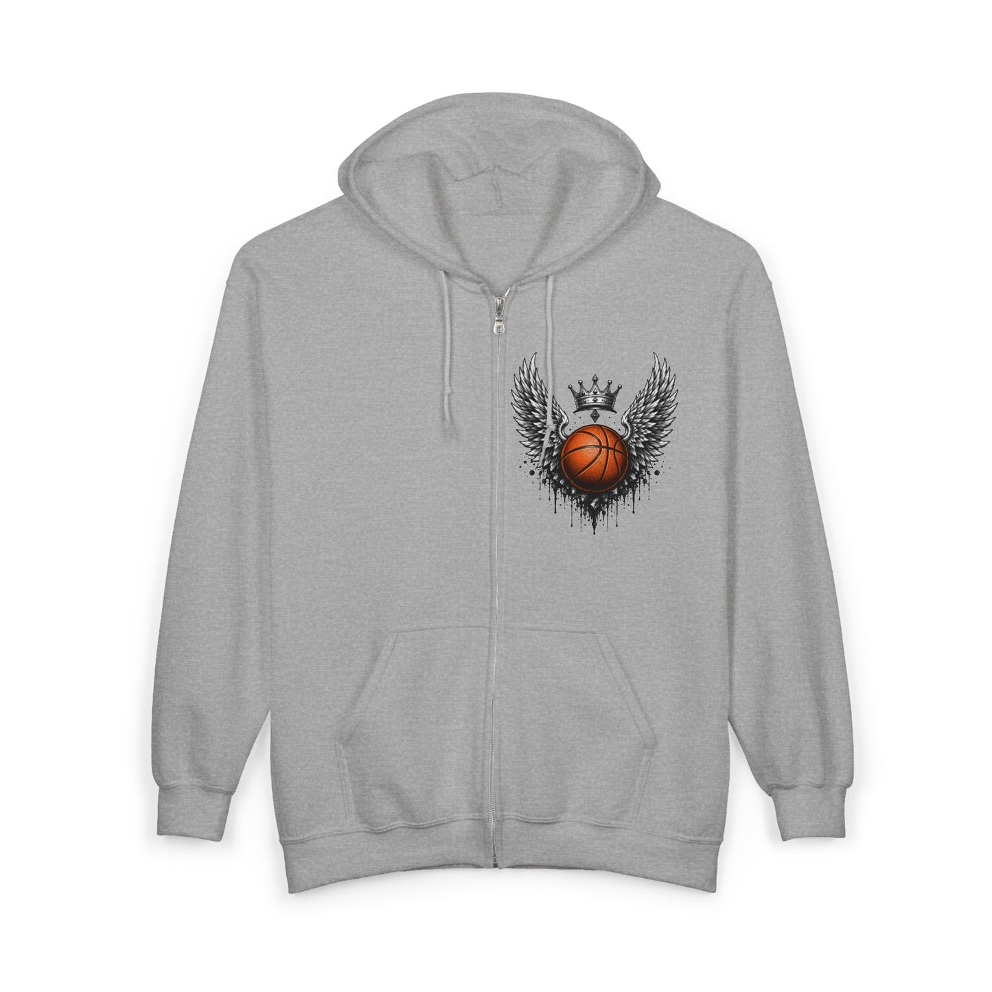Crowned Wings Basketball Zip-Up Hoodie