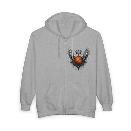 Crowned Wings Basketball Zip-Up Hoodie