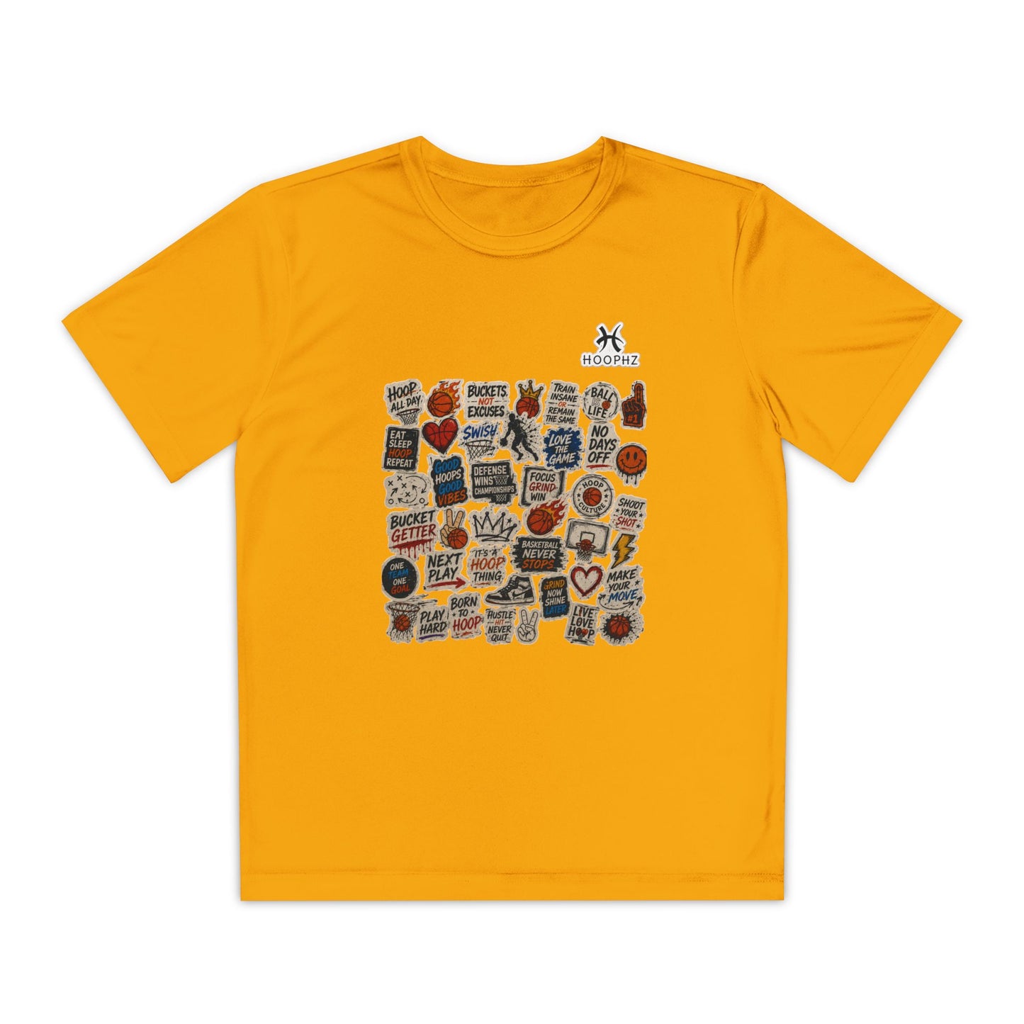 BASKETBALL STICKER Youth Performance T-Shirt