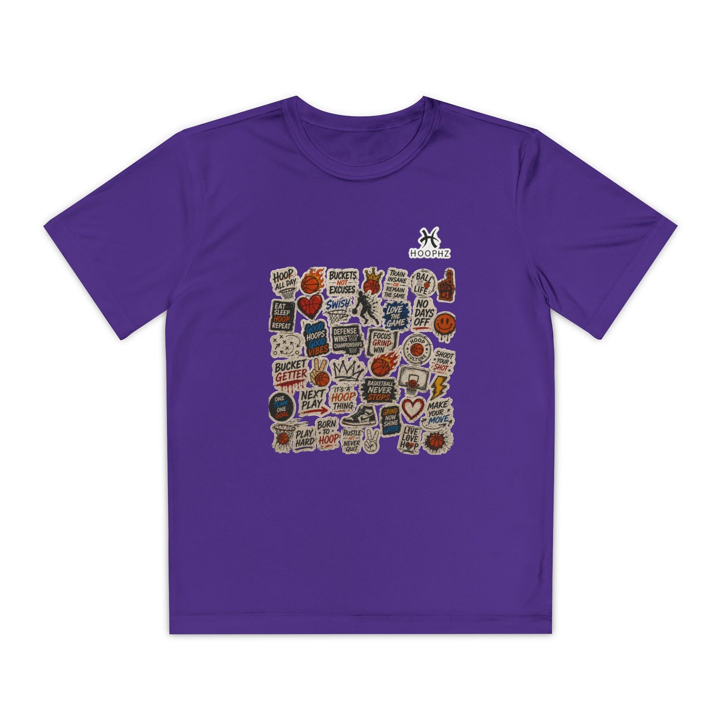 BASKETBALL STICKER Youth Performance T-Shirt