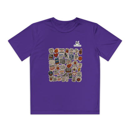 BASKETBALL STICKER Youth Performance T-Shirt