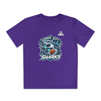 League City Sharks Youth Performance Basketball T-Shirt – Shark Mode