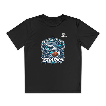 League City Sharks Youth Performance Basketball T-Shirt – Shark Mode