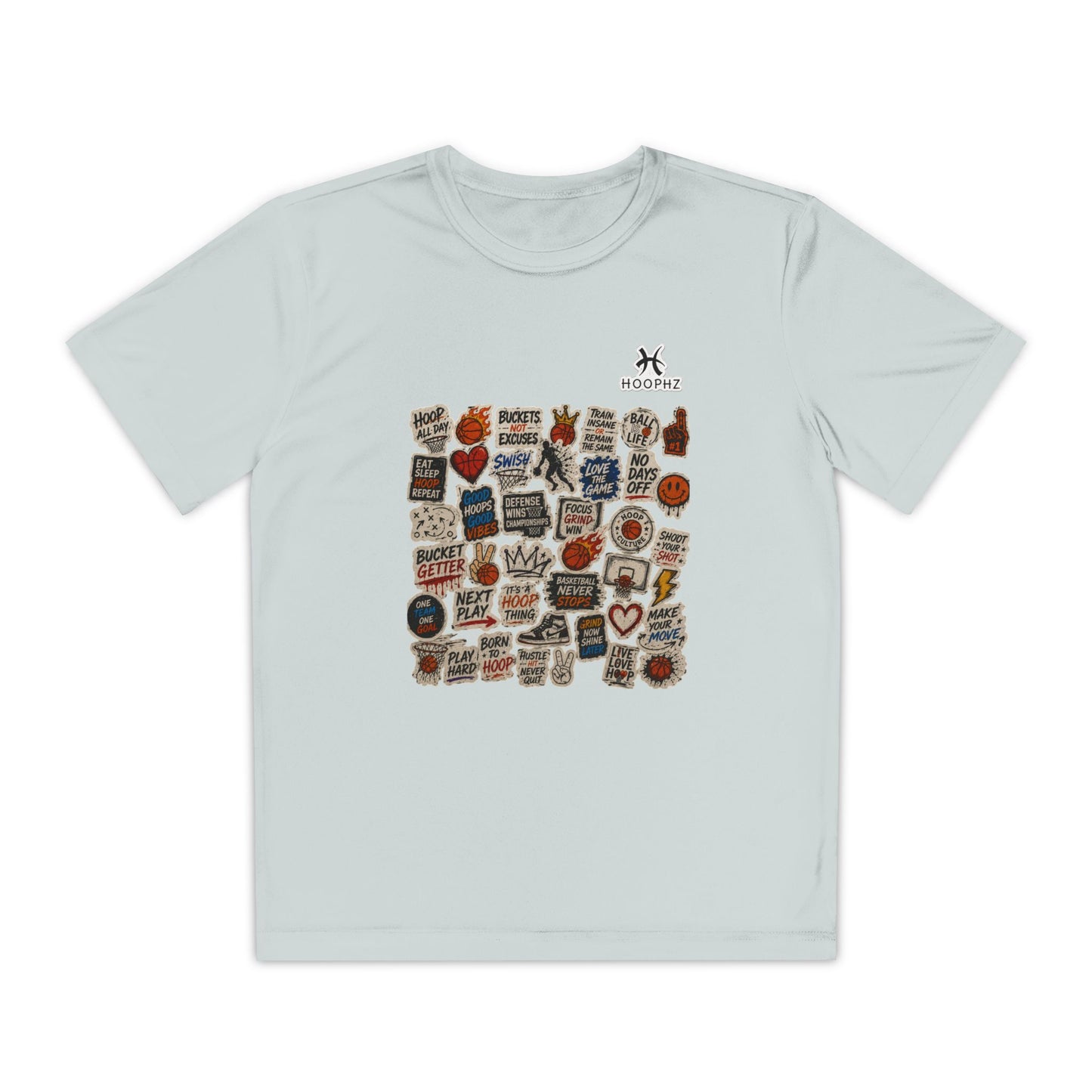 BASKETBALL STICKER Youth Performance T-Shirt