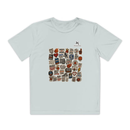 BASKETBALL STICKER Youth Performance T-Shirt