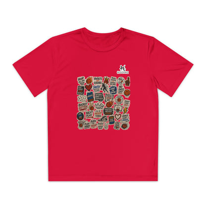BASKETBALL STICKER Youth Performance T-Shirt