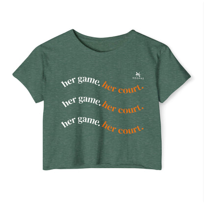 Her Game. Her Court. Women’s Basketball Crop Top