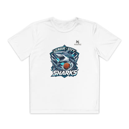 League City Sharks Youth Performance Basketball T-Shirt – Shark Mode