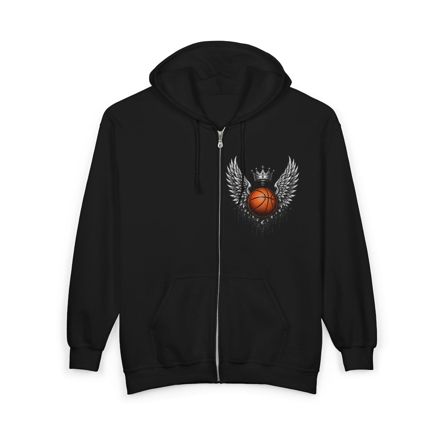 Crowned Wings Basketball Zip-Up Hoodie