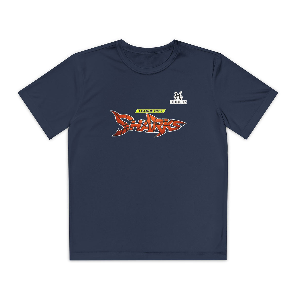 League City Sharks Youth Performance Basketball T-Shirt – Shark Pressure