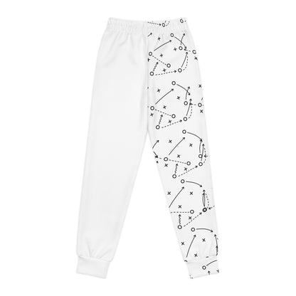 "Playbook" Youth Joggers - Black & White All-Over Print