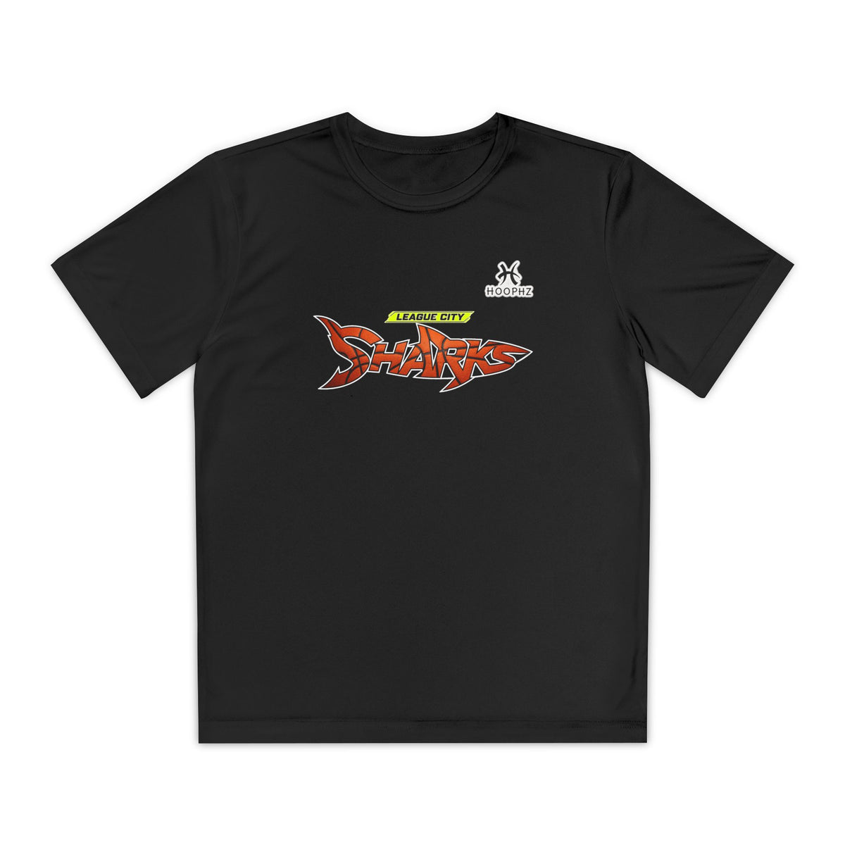 League City Sharks Youth Performance Basketball T-Shirt – Shark Pressure