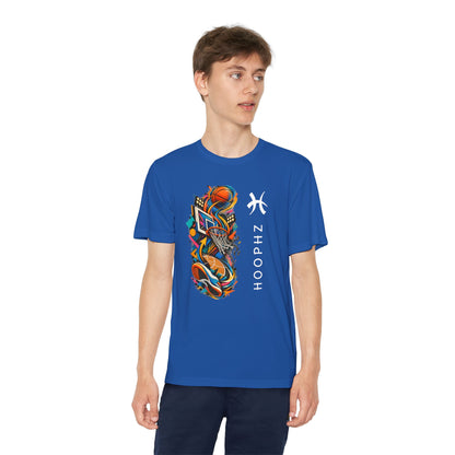 Youth Basketball Tee — Colorful Hoops Graphic “HOOPHZ”