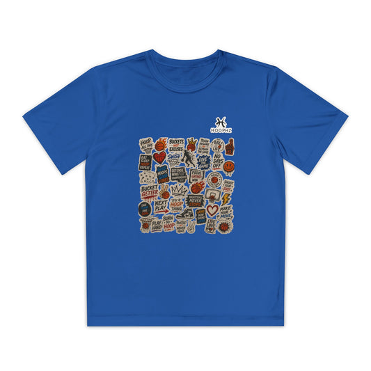 BASKETBALL STICKER Youth Performance T-Shirt