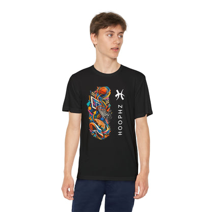 Youth Basketball Tee — Colorful Hoops Graphic “HOOPHZ”
