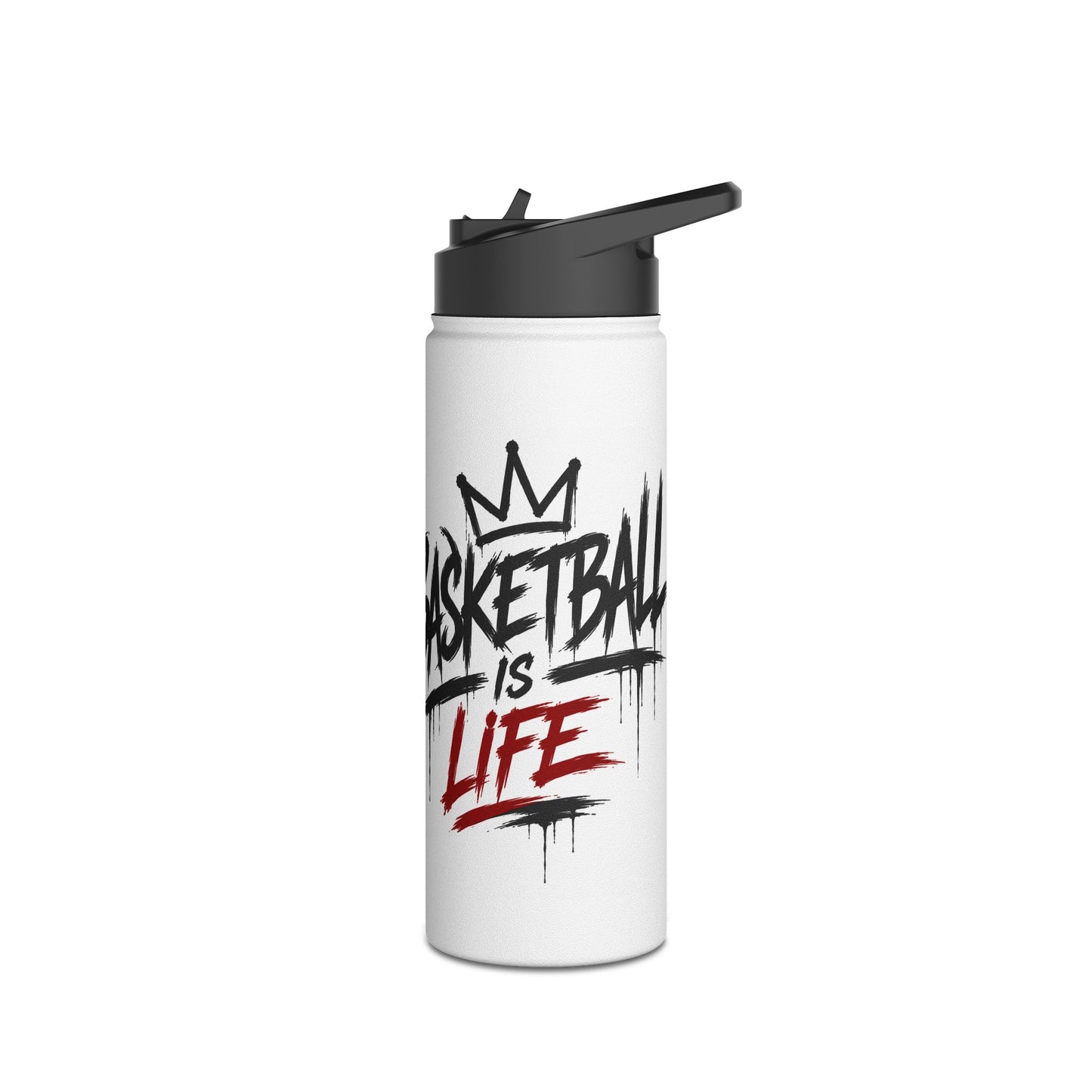 Basketball Life Stainless Steel Water Bottle — Graffiti Drip Design