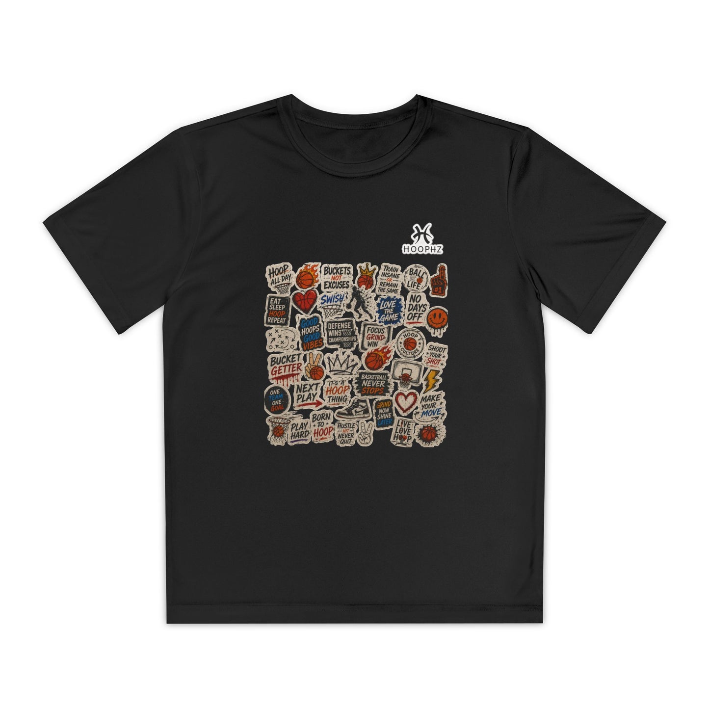 BASKETBALL STICKER Youth Performance T-Shirt