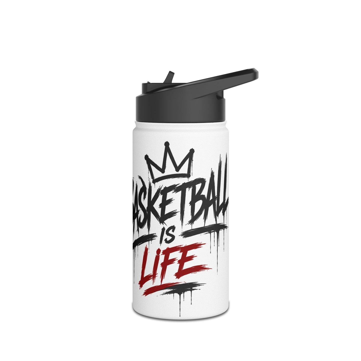 Basketball Life Stainless Steel Water Bottle — Graffiti Drip Design