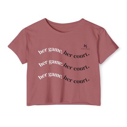 Her Game. Her Court. Women’s Basketball Crop Top
