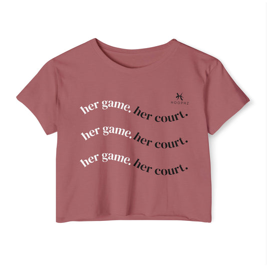 Her Game. Her Court. Women’s Basketball Crop Top