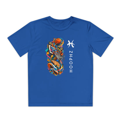 Youth Basketball Tee — Colorful Hoops Graphic “HOOPHZ”