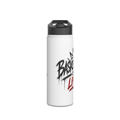 Basketball Life Stainless Steel Water Bottle — Graffiti Drip Design