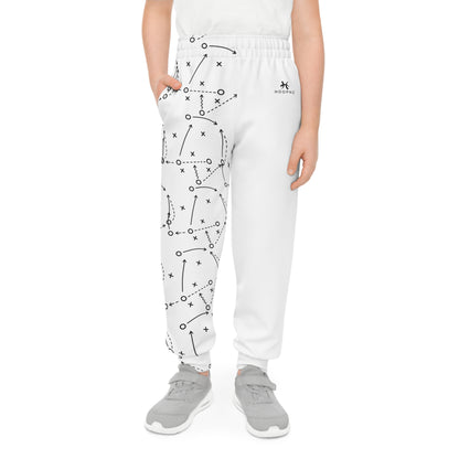 "Playbook" Youth Joggers - Black & White All-Over Print