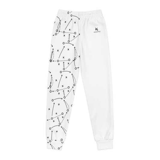"Playbook" Youth Joggers - Black & White All-Over Print
