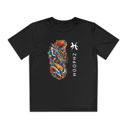 Youth Basketball Tee — Colorful Hoops Graphic “HOOPHZ”