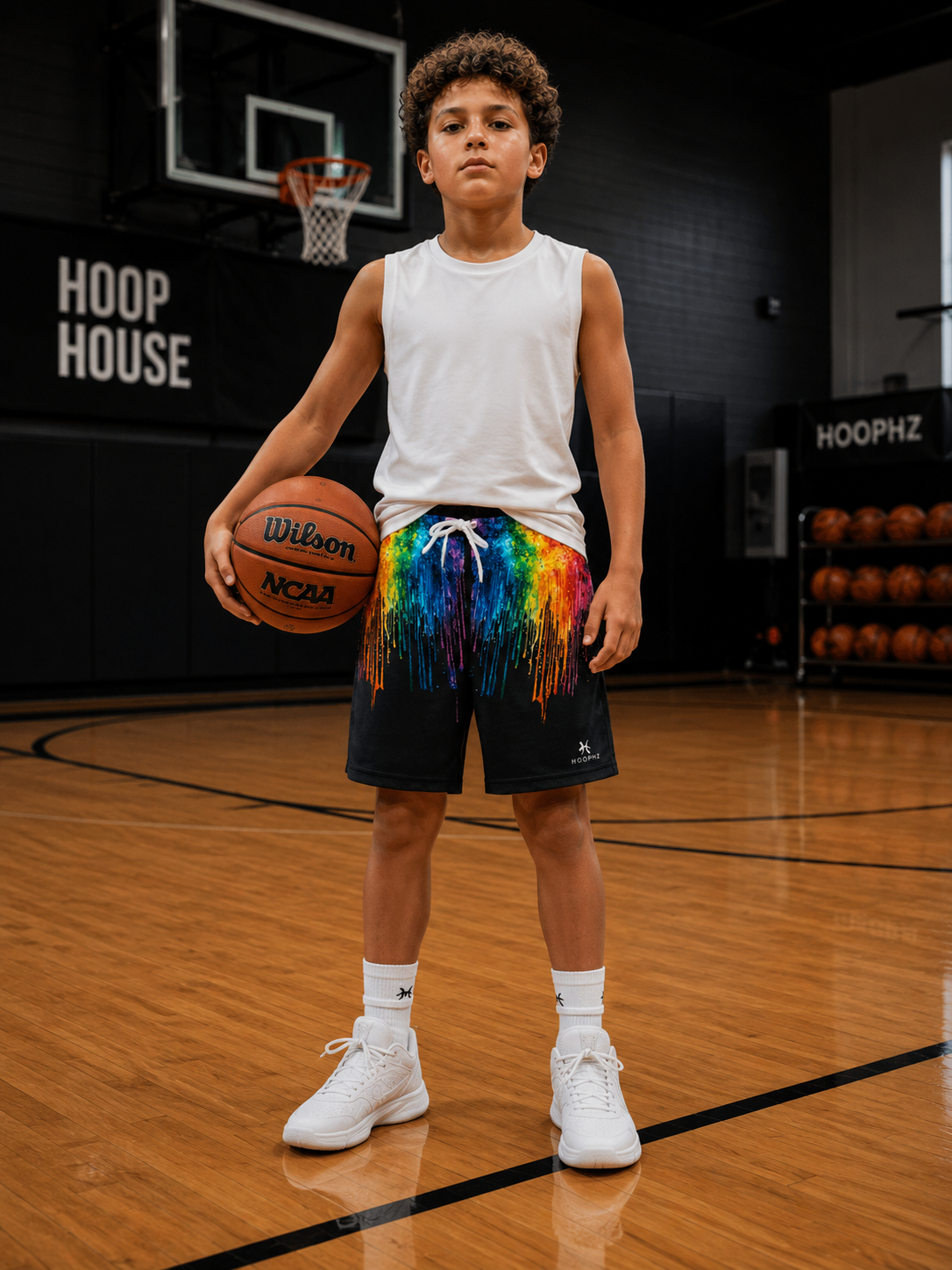 SPLASH Paint Drip Youth Basketball Shorts