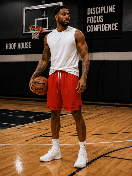 HOOPHZ Signature Red Basketball Shorts