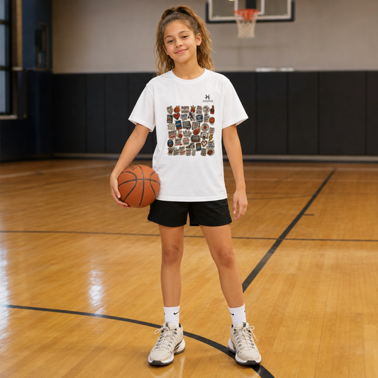 BASKETBALL STICKER Youth Performance T-Shirt
