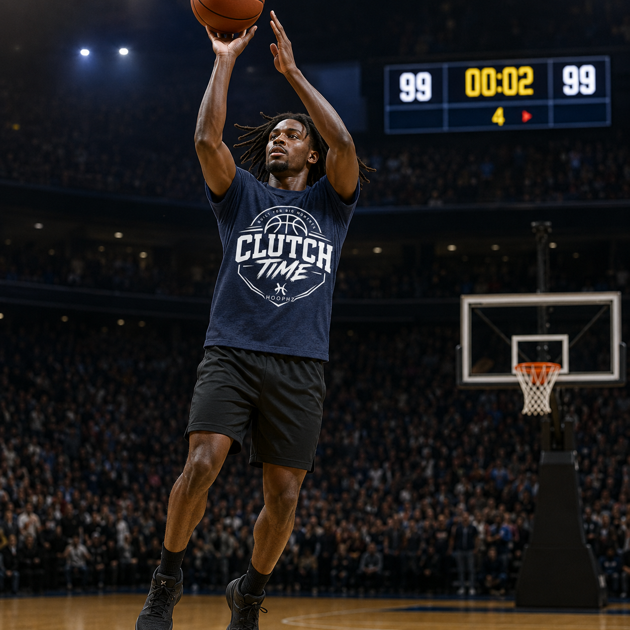 CLUTCH TIME Basketball Graphic T-Shirt