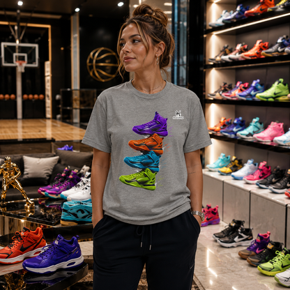 STACKED KICKS Basketball T-Shirt