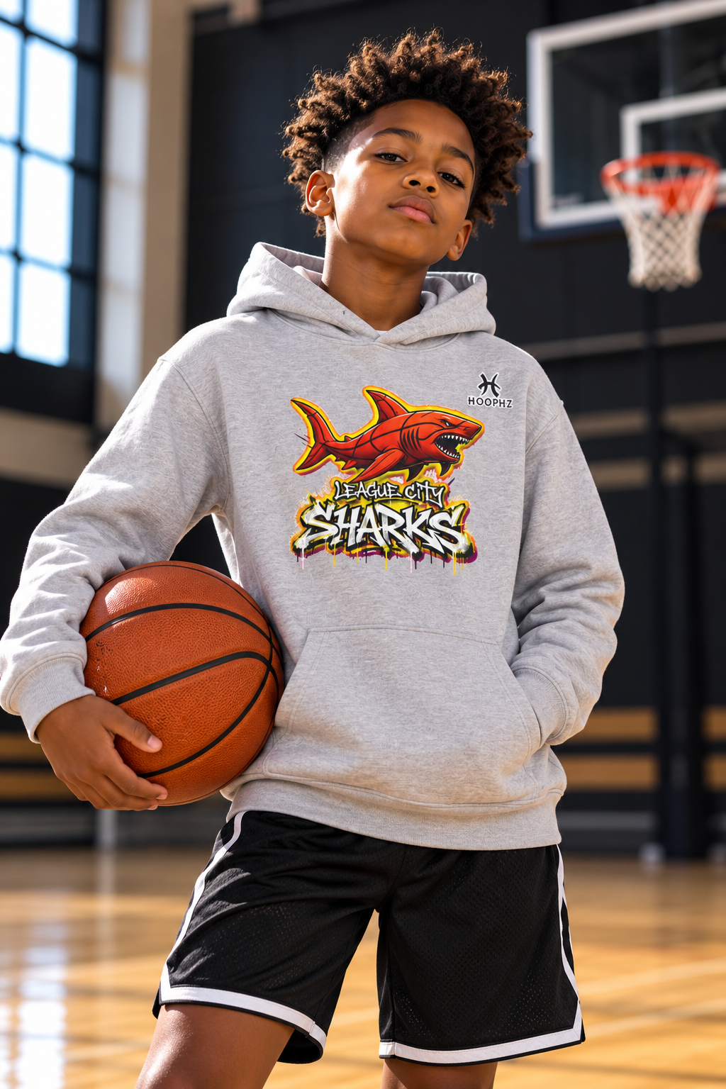 League City Sharks Youth Basketball Hoodie – Fear the Fin