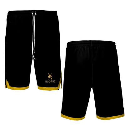 HOOPHZ Signature Black & Gold Basketball Shorts