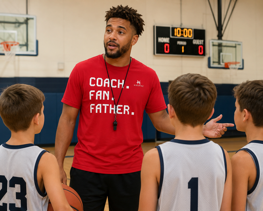 Coach. Fan. Father. Basketball Dad T-Shirt